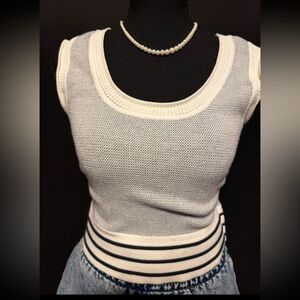 Club Monaco White Mesh Tank Top